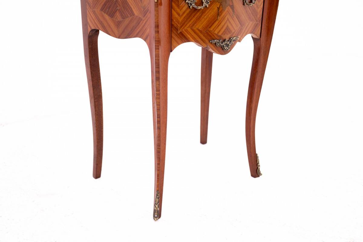 Antique bedside tables with stone top, France, circa 1910.