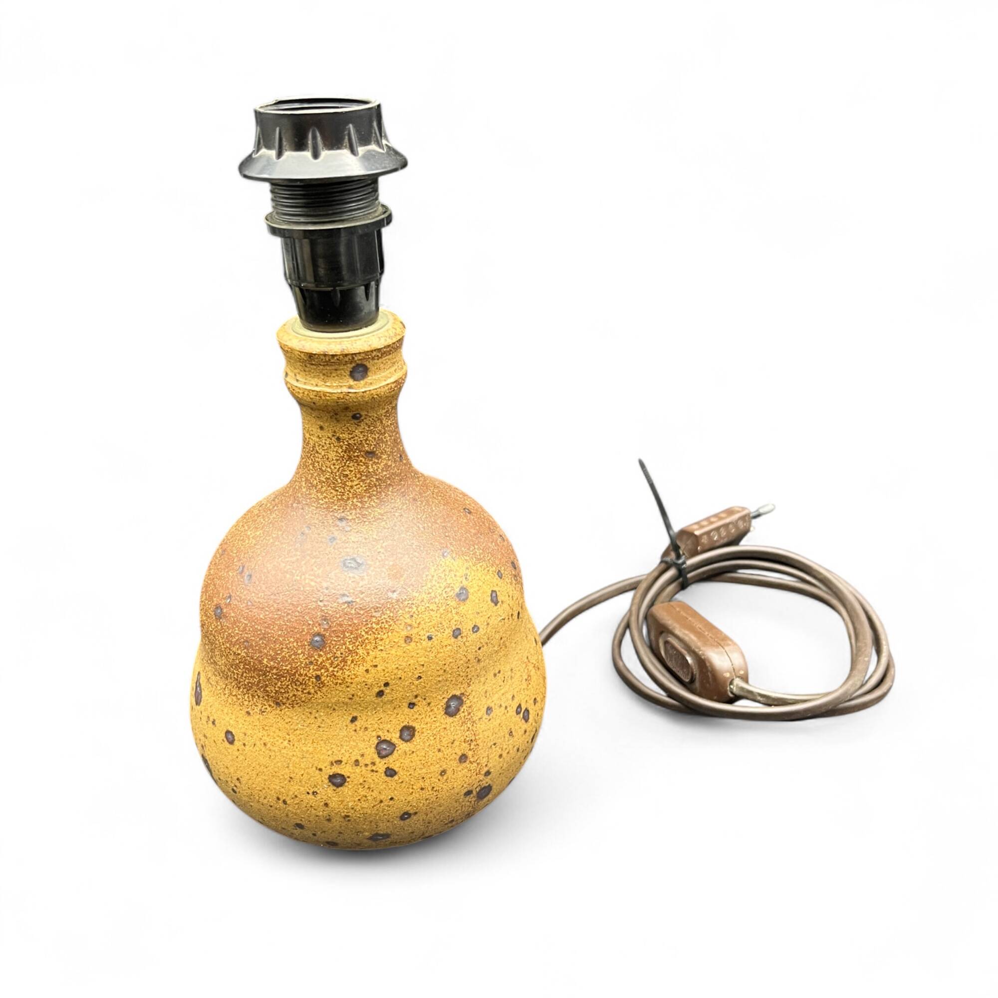 Pyrite sandstone ball lamp base, La borne Tiffoche Deblander style