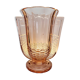 Vase Art déco en cristal Val Saint Lambert rose, série Luxval modèle Romeo, Belgique