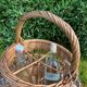 Large wicker bottle & glass basket