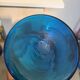 Grand Vase en verre soufflé bleu Empoli