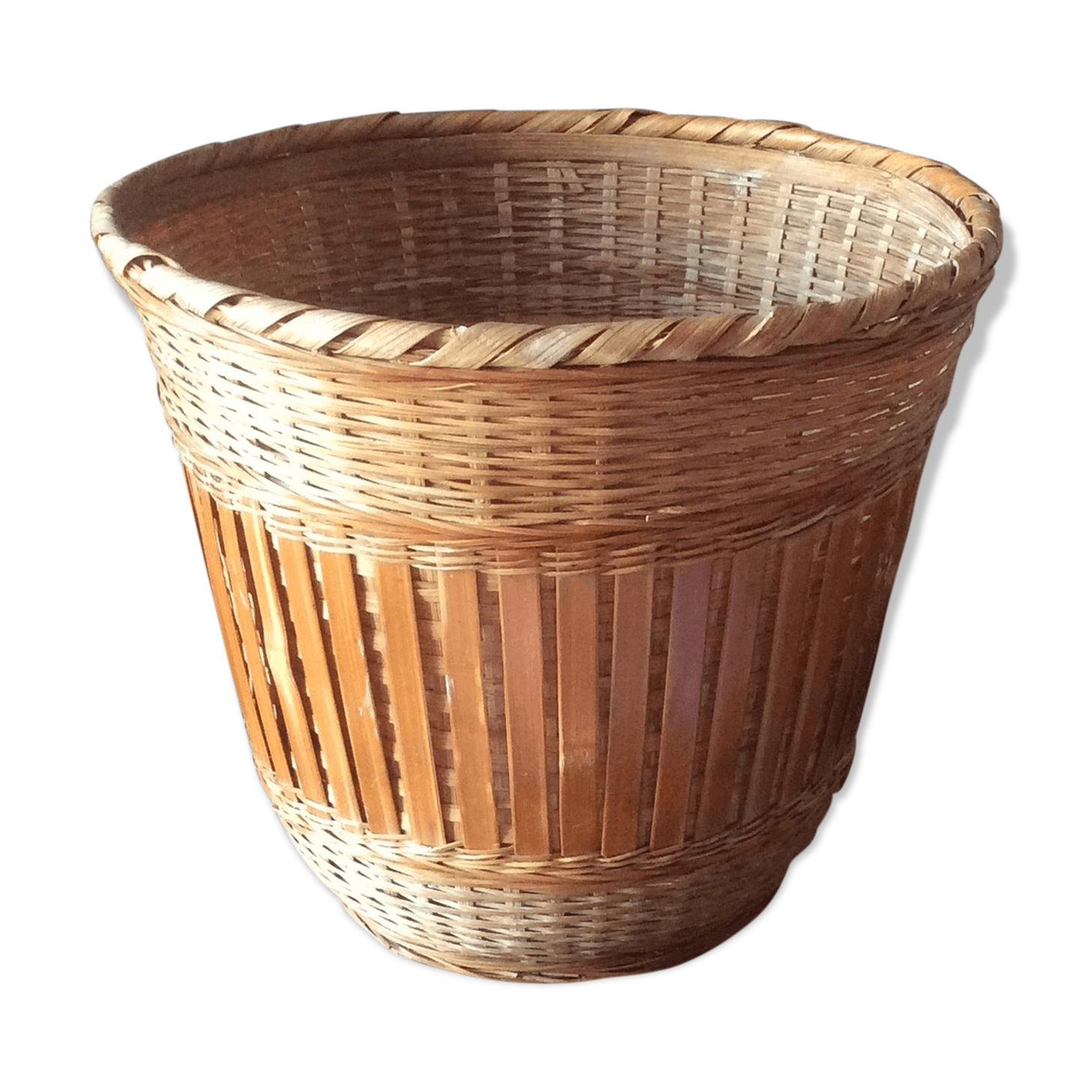 Cache pot fibres naturelles tressées