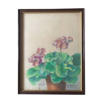 Pastel of vintage flowers