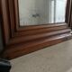 Antique mirror with mahogany frame and silver patinated mirror