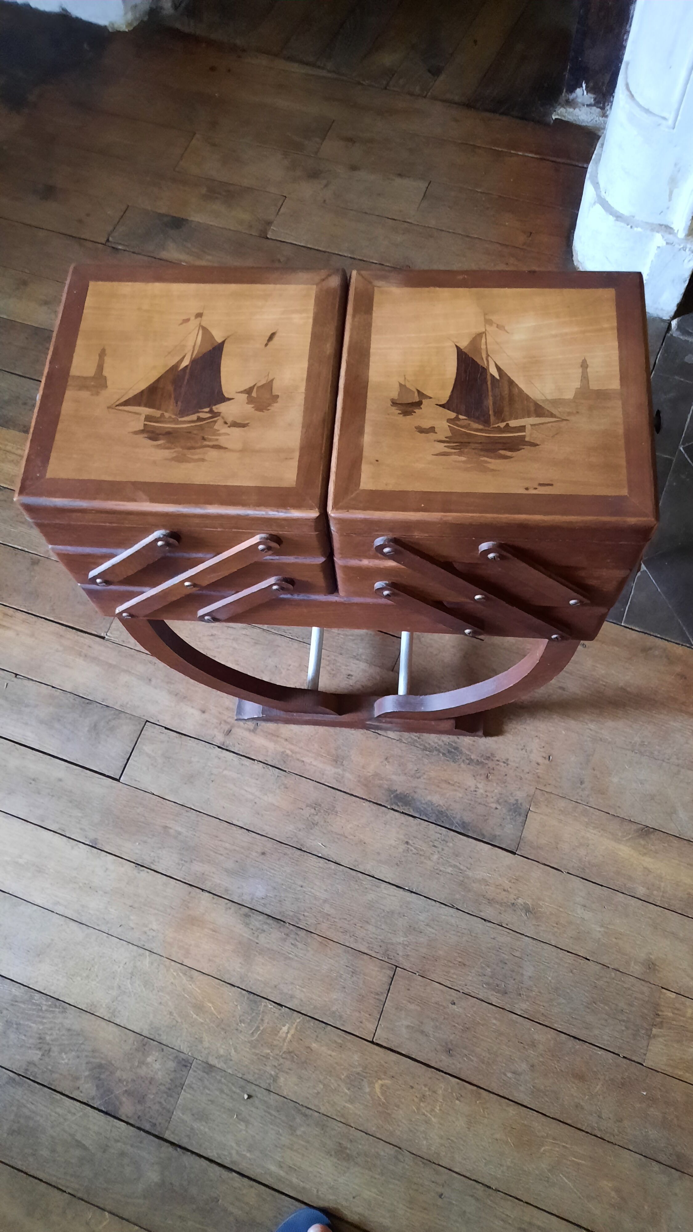 Art Deco style sewing worker