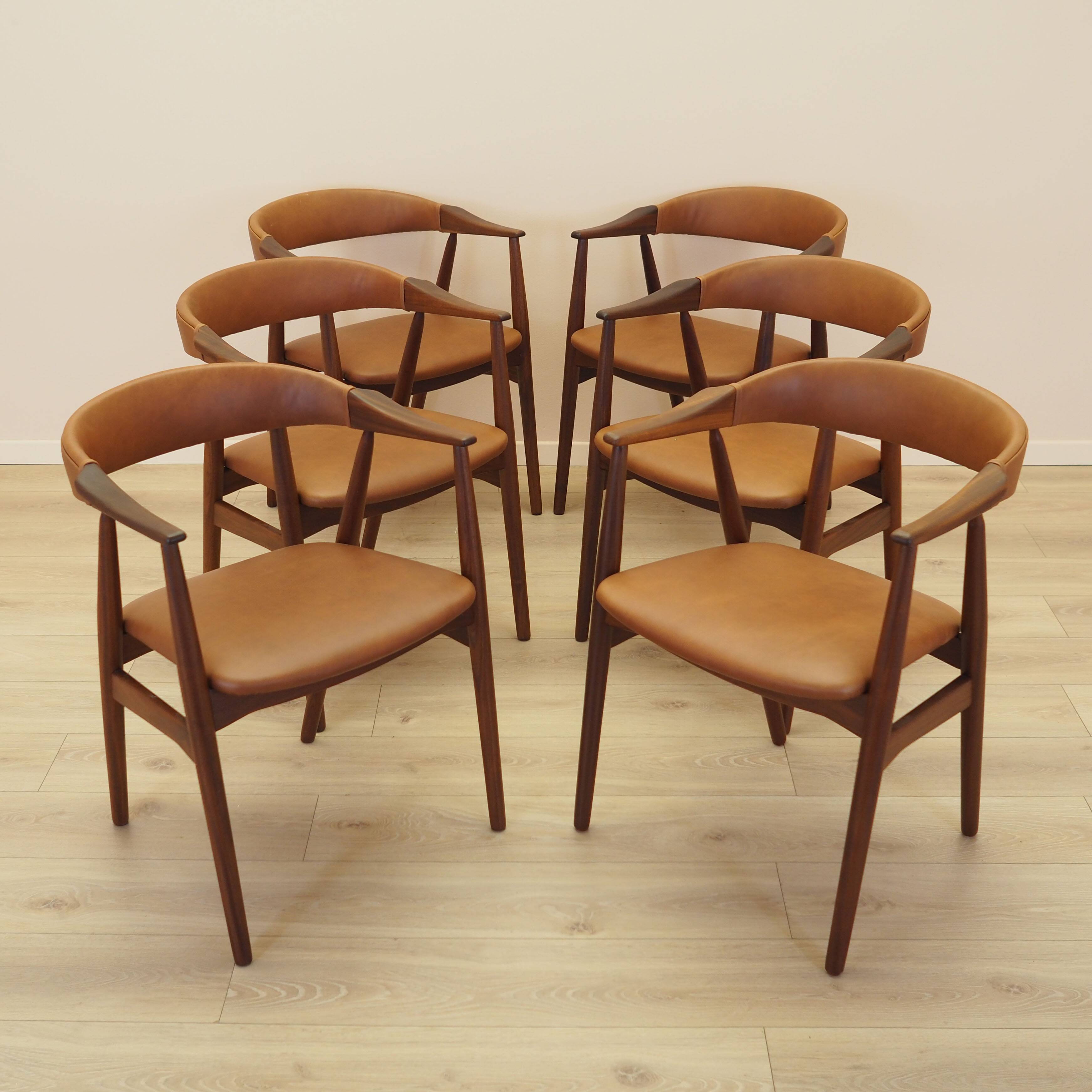 Set of six teak chairs, Danish design, 1970s, made in Denmark
