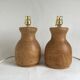 Pair of turned wooden bedside lamp legs