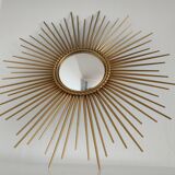 Curved sunny mirror Chaty Vallauris from the 60's - 71x71