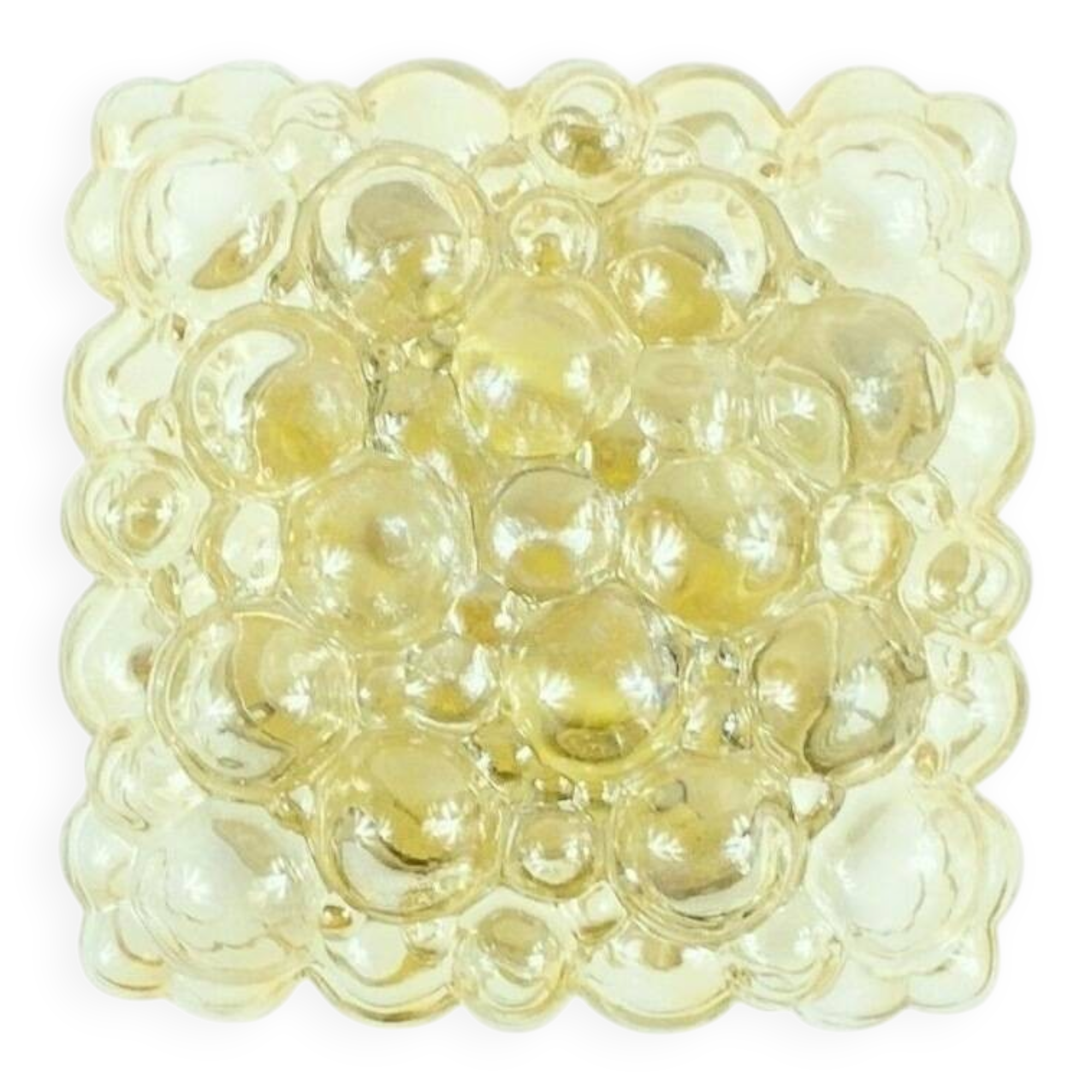 Large Amber Bubble Glass Ceiling Light by Helena Tynell for Limburg, 1960s