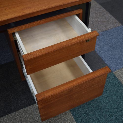 Scandinavian teak and metal desk circa 1970