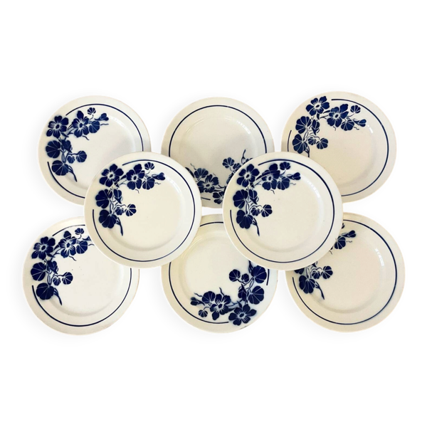 Lot de 8 assiettes plates Badonviller Capucine – faïence française