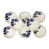 Set of 8 flat plates Badonviller Capucine – French earthenware