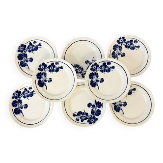 Set of 8 flat plates Badonviller Capucine – French earthenware
