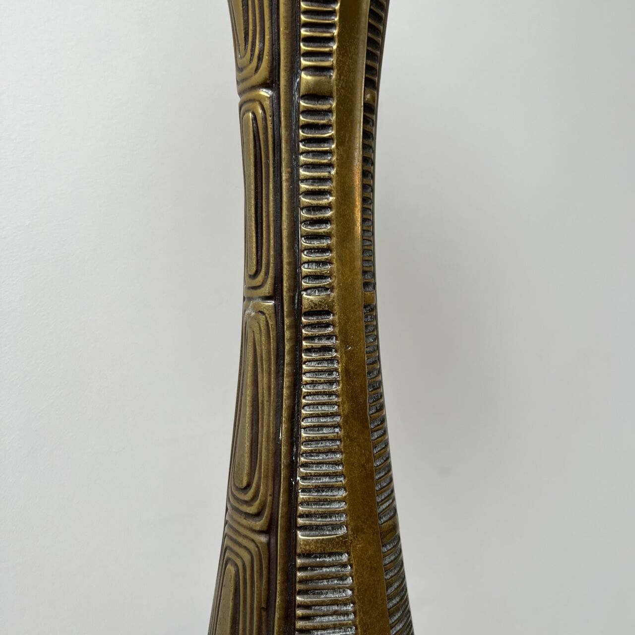 Sonja Katzin Mid-Century Brass and Opaline Glass Table Lamp