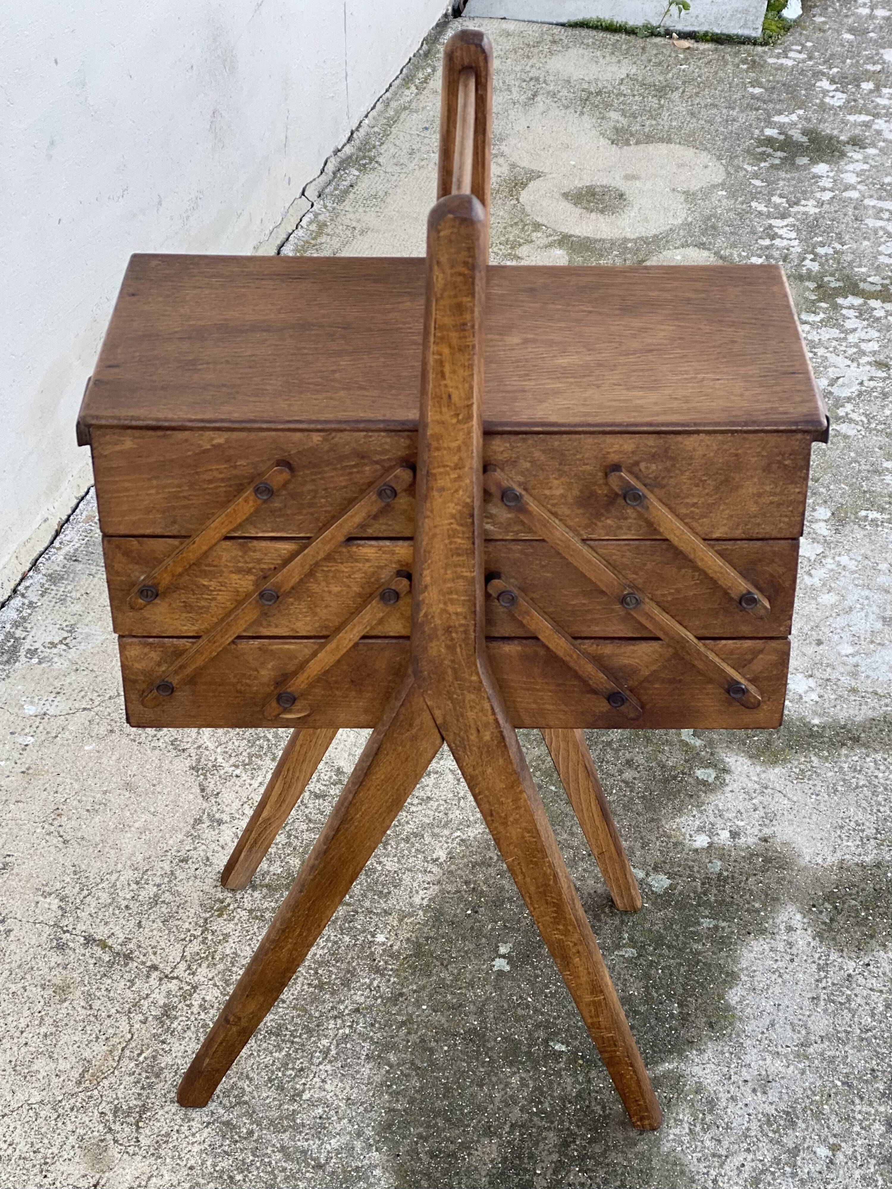 Vintage 1960s sewing table with splayed legs