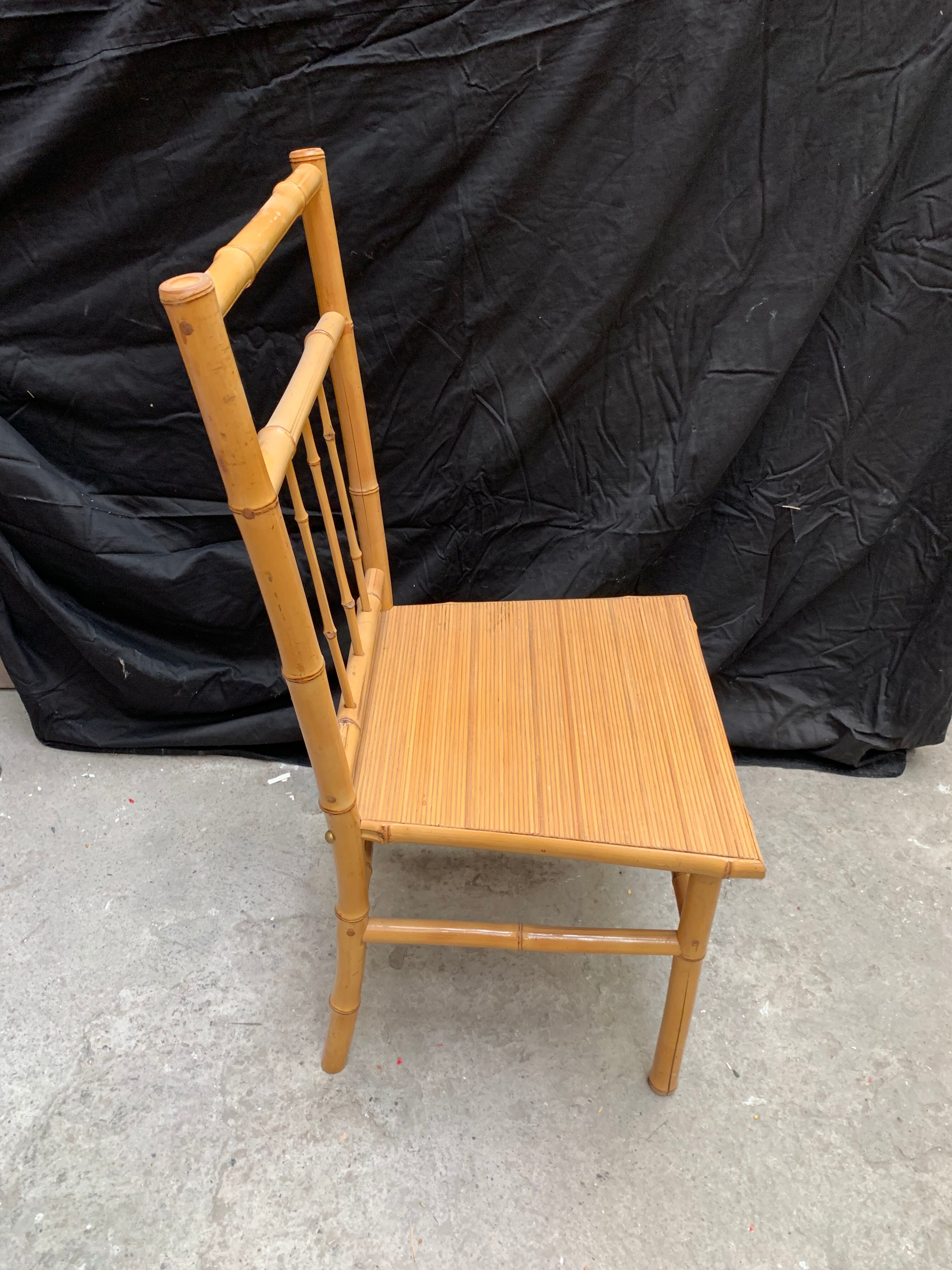 Desk and its vintage bamboo chair