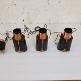 Vintage black brass 'østerport' pendant and wall lamp by Bent Karlby for Lyfa, Denmark 1960s