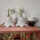 Pair of white tulip wall sconces