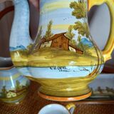 Castelli earthenware service, hand-painted and signed