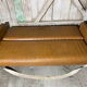 Vintage 60s 70s Brown Faux Leather Sofa Bed with Armrests #D4