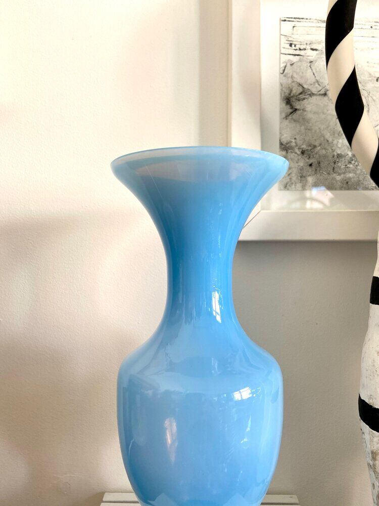 Blue opaline vase