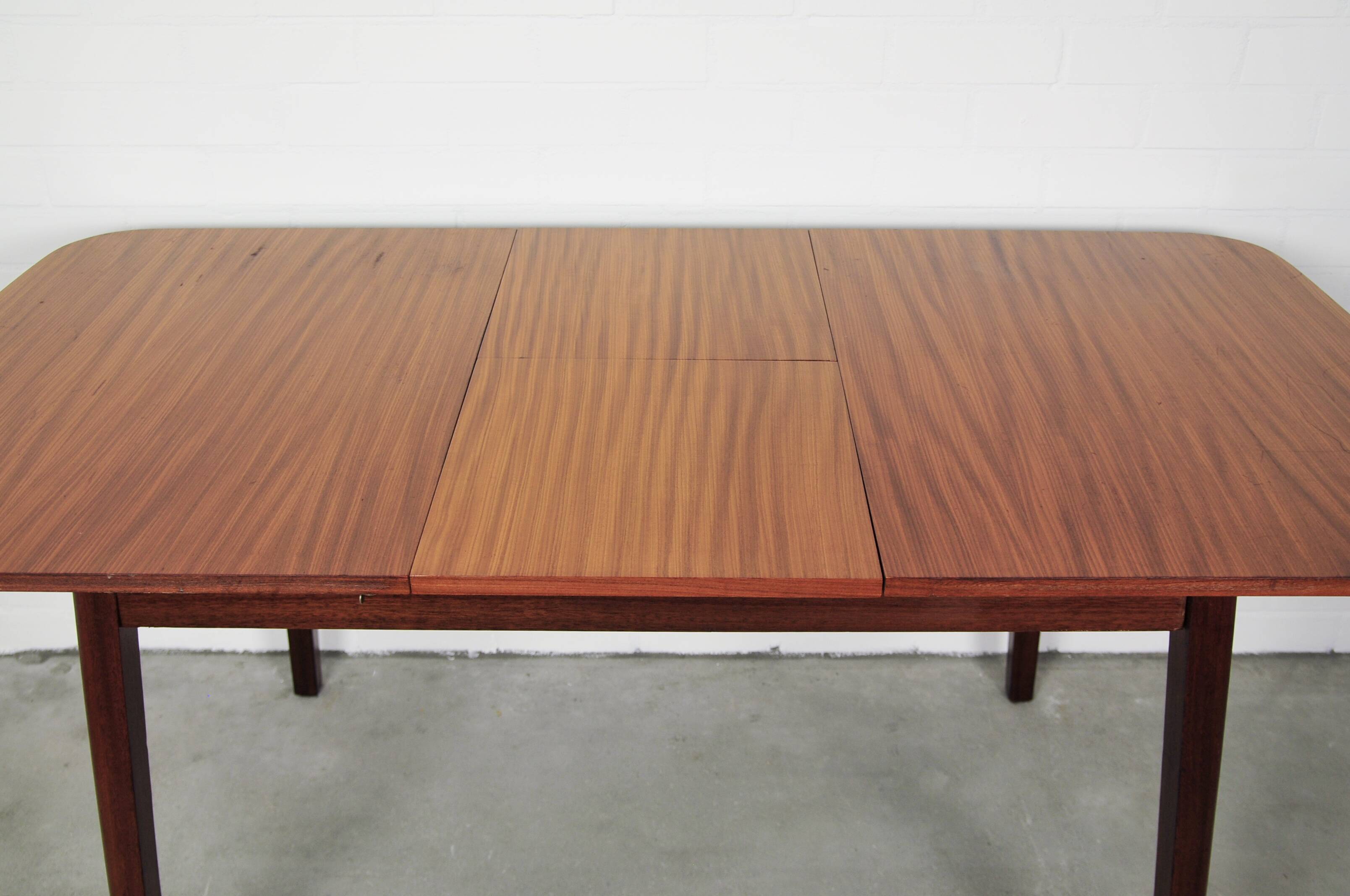 Vintage fold-out dining table with round corners