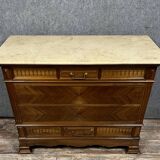 Exceptionnelle commode de style Louis XVI en noyer vers 1850