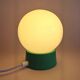 Vintage white opaline living room bedside desk lamp "Green and lavender"