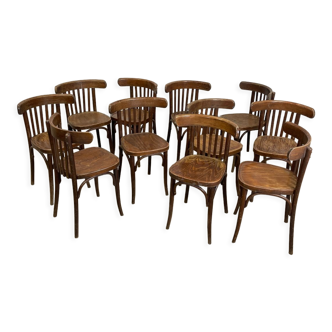 Lot de chaises bistrot classique, années 60, France