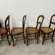 Lot de 4 chaises en cannage et bois Louis Philippe