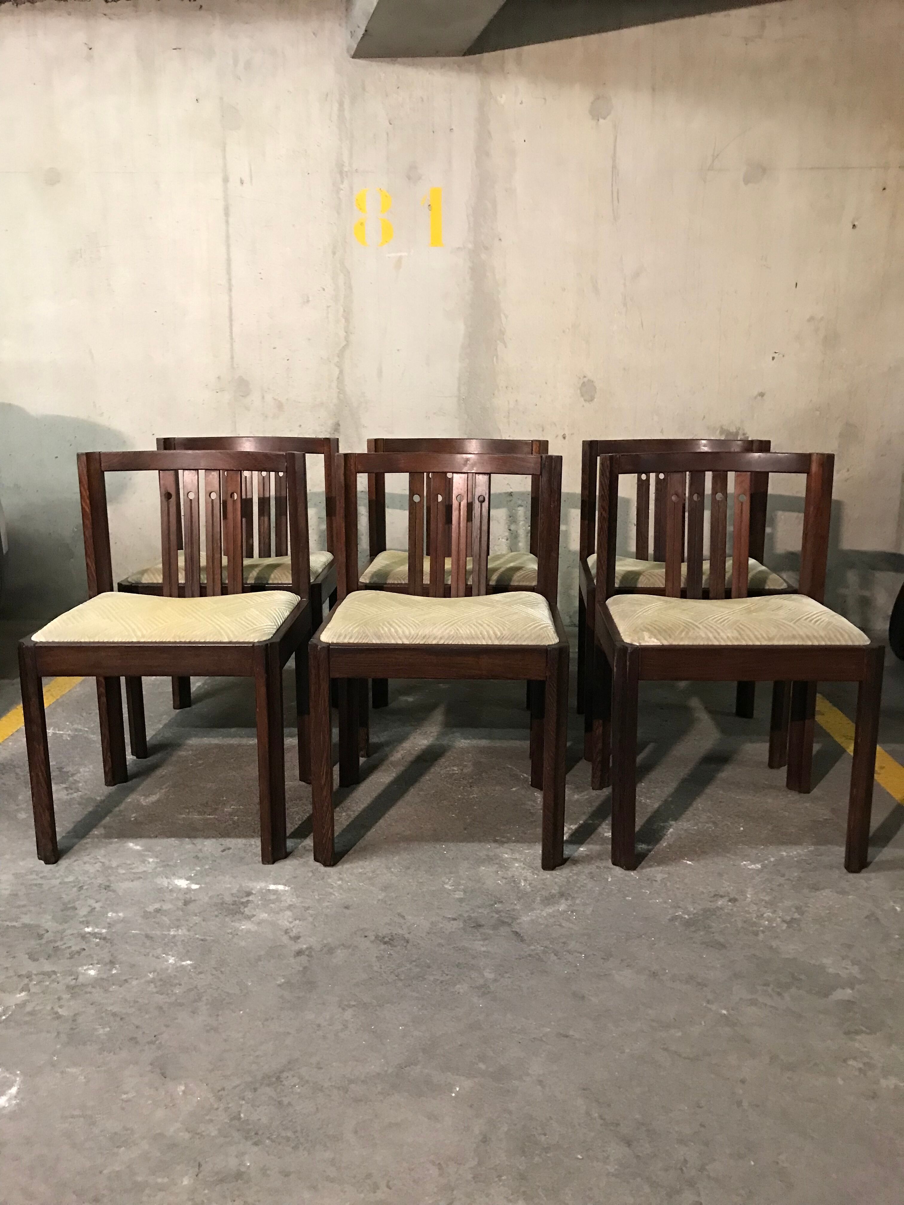 Set de 6 chaises en palissandre de Rio, 1940