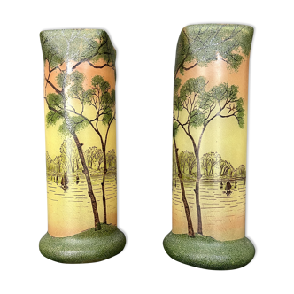 Paire de vases rouleau