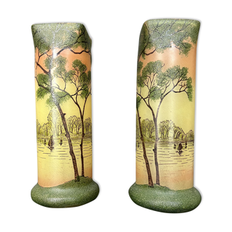 Pair of roll vases