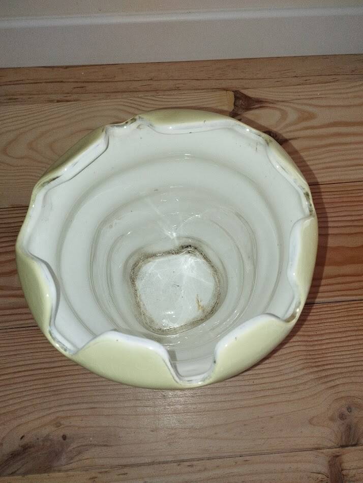 Vintage shell vase Salins – French crackled earthenware – 1970s