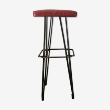 Red bar stool 1950s