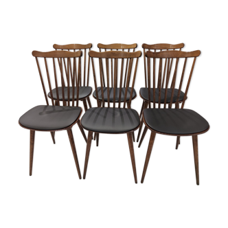 Suite de 6 chaises de bistrot Baumann modèle Menuet vintage