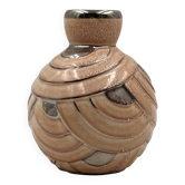 Art Deco pink & silver ceramic vase, Italy 1930s