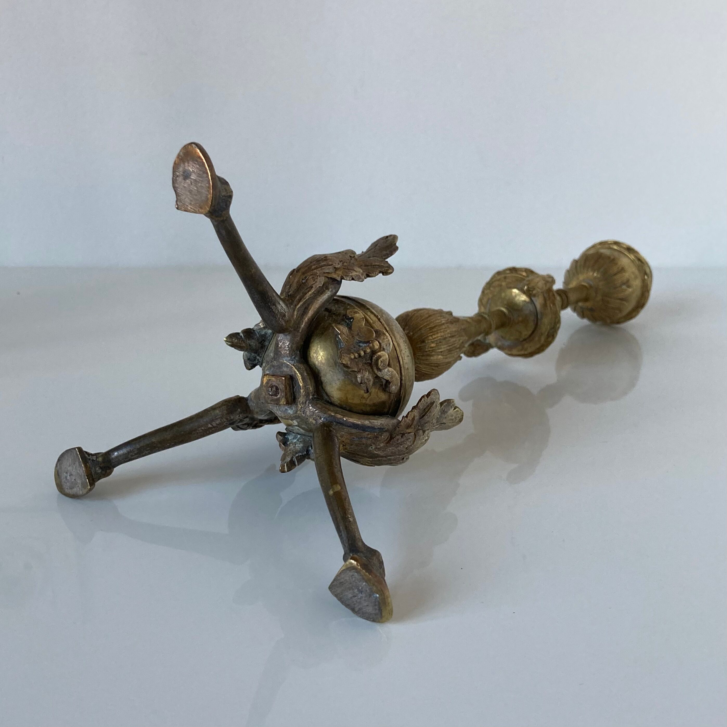 Pair of neoclassical style candlesticks in gilded bronze in the taste of Barbedienne