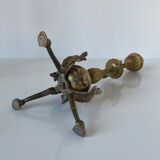 Pair of neoclassical style candlesticks in gilded bronze in the taste of Barbedienne