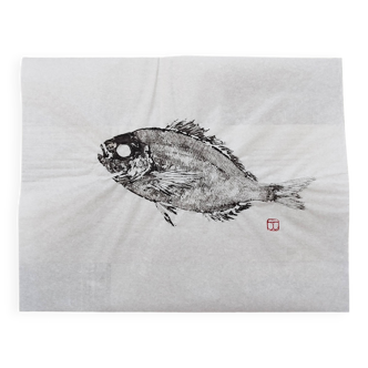 Gyotaku of a gray sea bream
