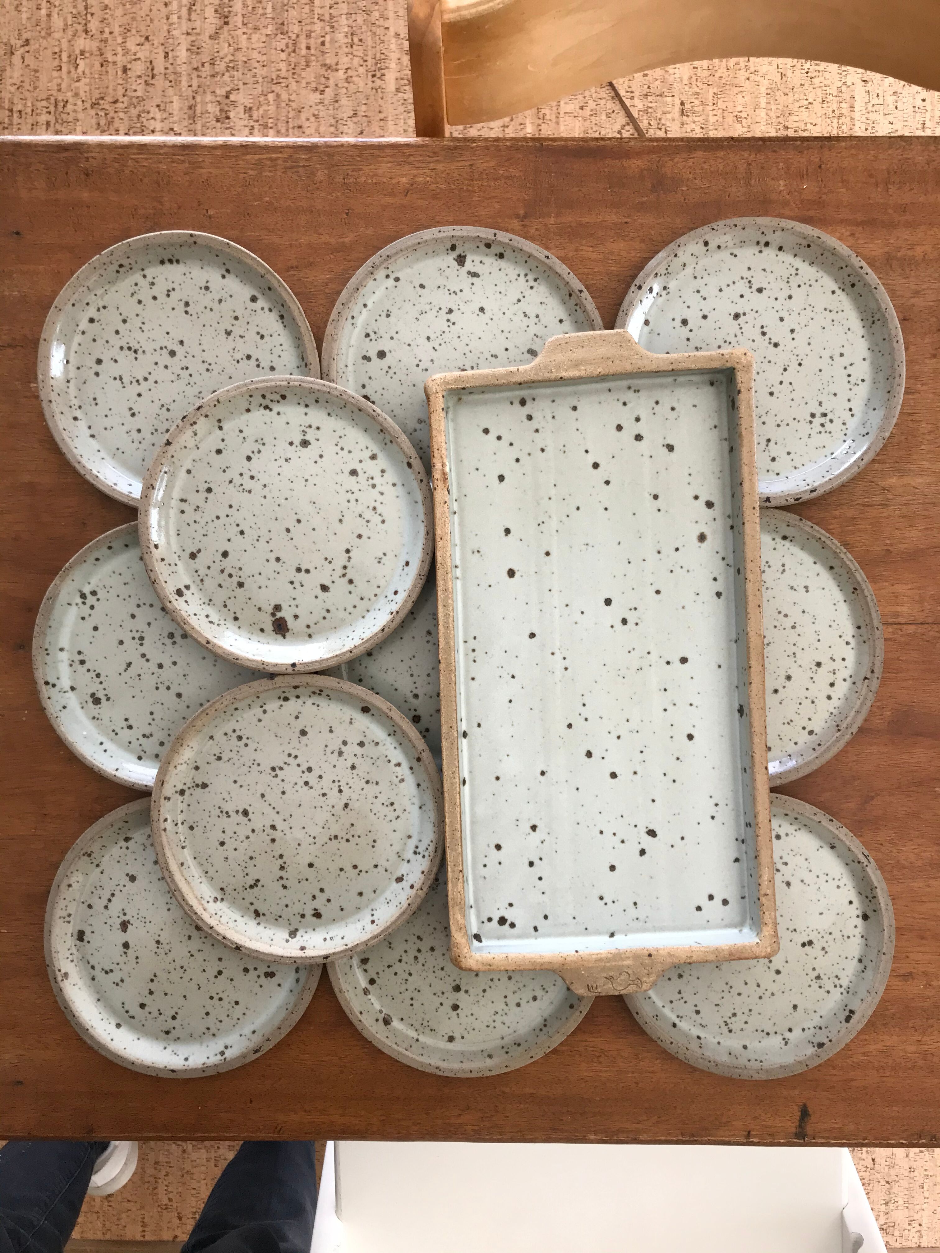 Dessert service in sandstone