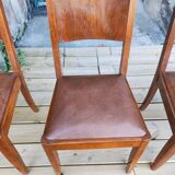 Set of 6 STELLA chairs, Art Deco, leather seat
