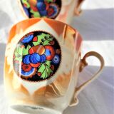 Service à café complet avec 10 tasses art déco en porcelaine de czechoslovakia