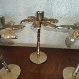 3 candlesticks in the shape of super deco palm trees