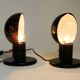 Pair of large 1980s Italian table lamps made of colorful multi-layer Murano