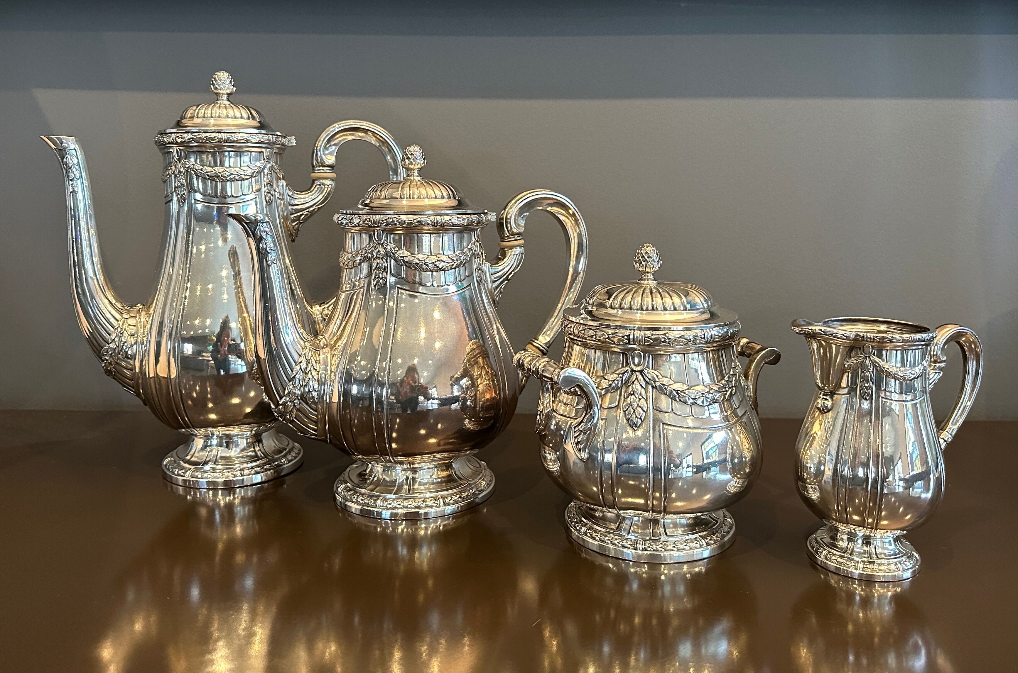 Tea service coffee goldsmith Gallia for Christofle Late nineteenth century