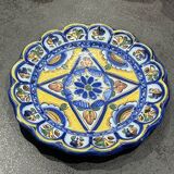 Vintage Hispano-Moresque Earthenware Plate – Geometric Pattern