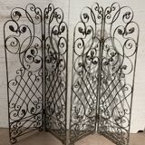 20th century wrought iron four-leaf partition
