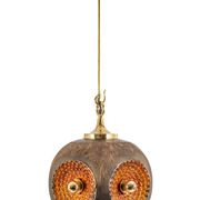 brown and orange ceramic Sputnik pendants, Germany, 1970s