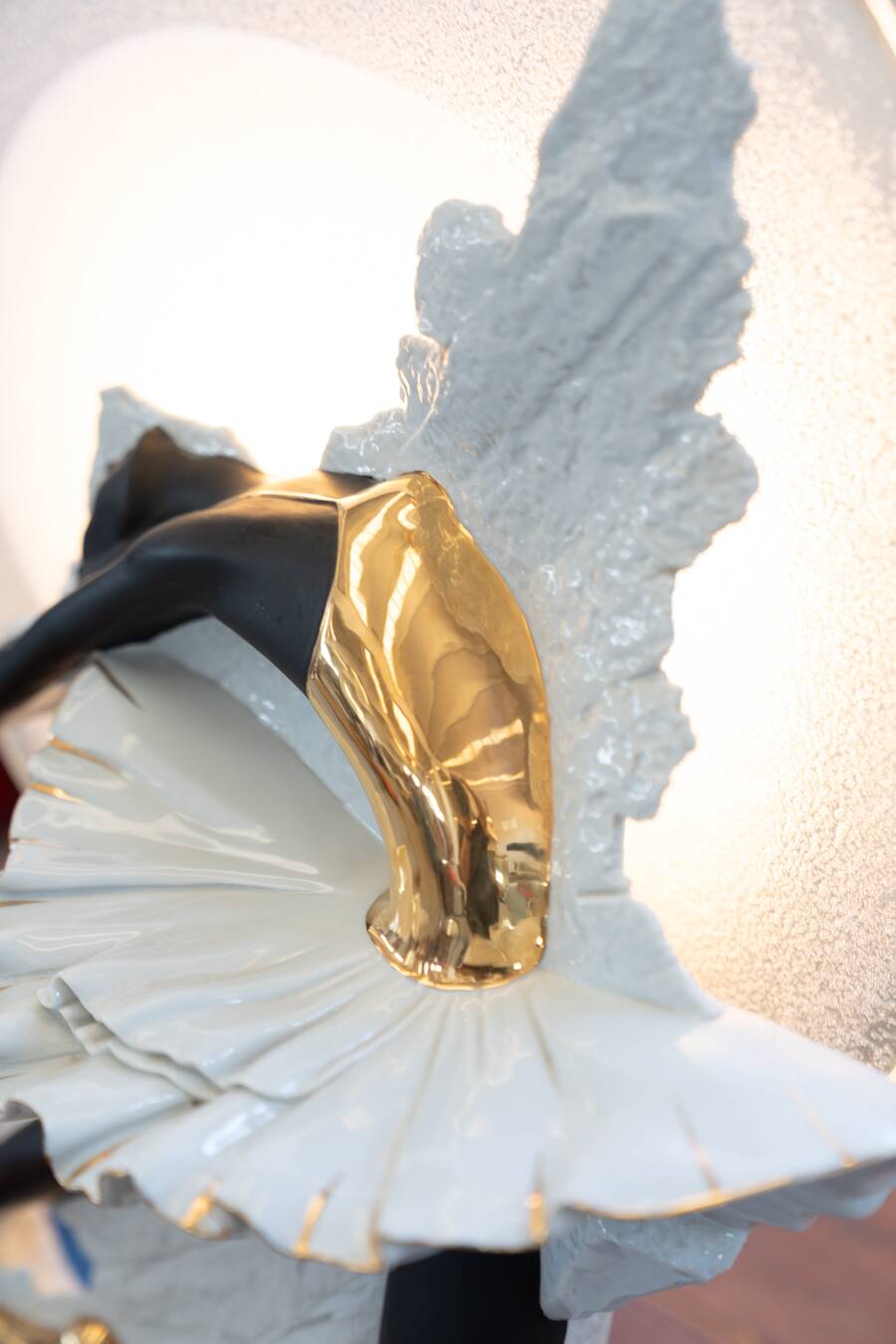 Lamp in murano glass and ceramic